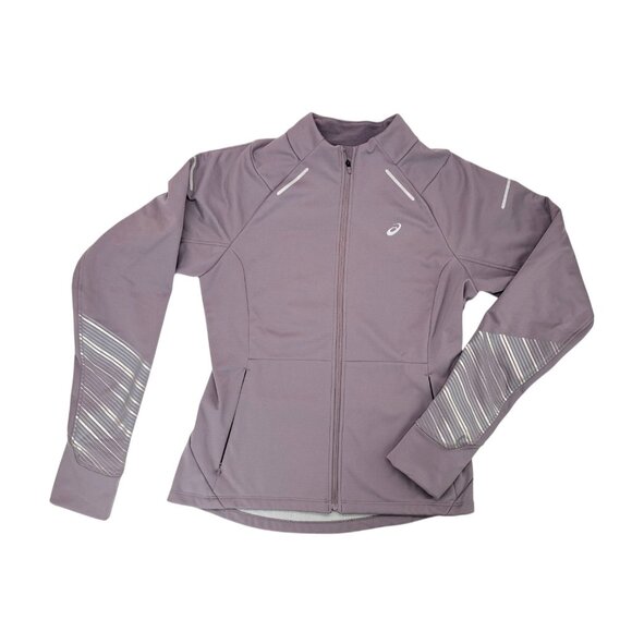 Asics Lite Show 2 Jacket Purple Reflective Thumbhole Running Active Women Medium - Picture 1 of 12
